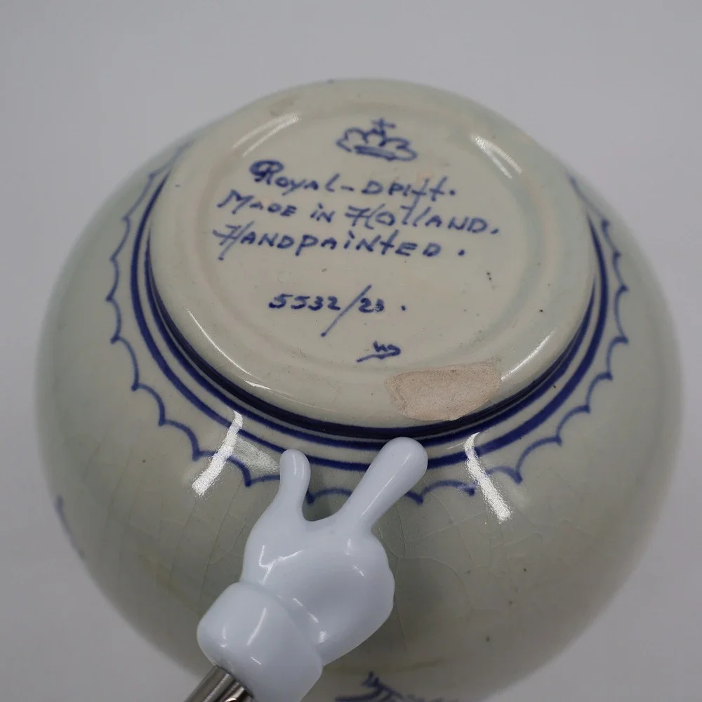 Royal Delft Floral Vase Unisex OS Blue White Hand Painted Holland 5532/23